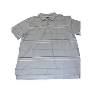 Blue Pronto Uomo XXL Light Blue Stripe Shirt Polo Mens Short Sleeve Casual Golf